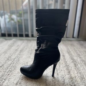 Dark Black Boots Heels